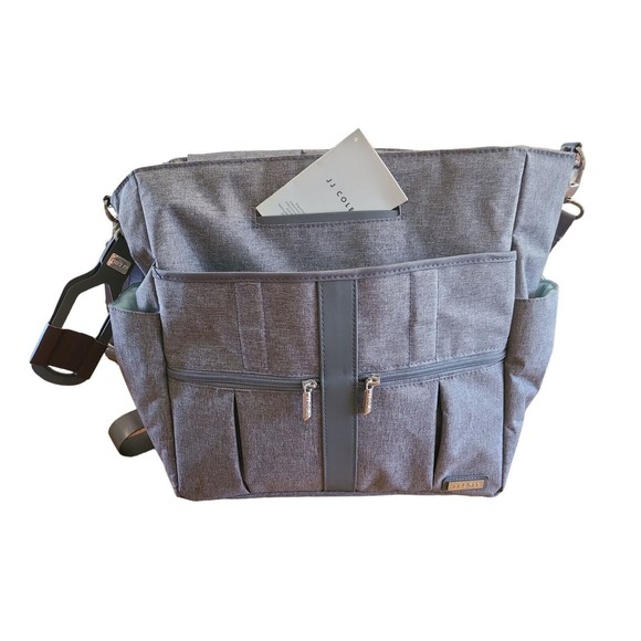 JJ Cole Diaper Bag Gray Heather Backpack Messenger Bag. New With Tags!! - Picture 2 of 5